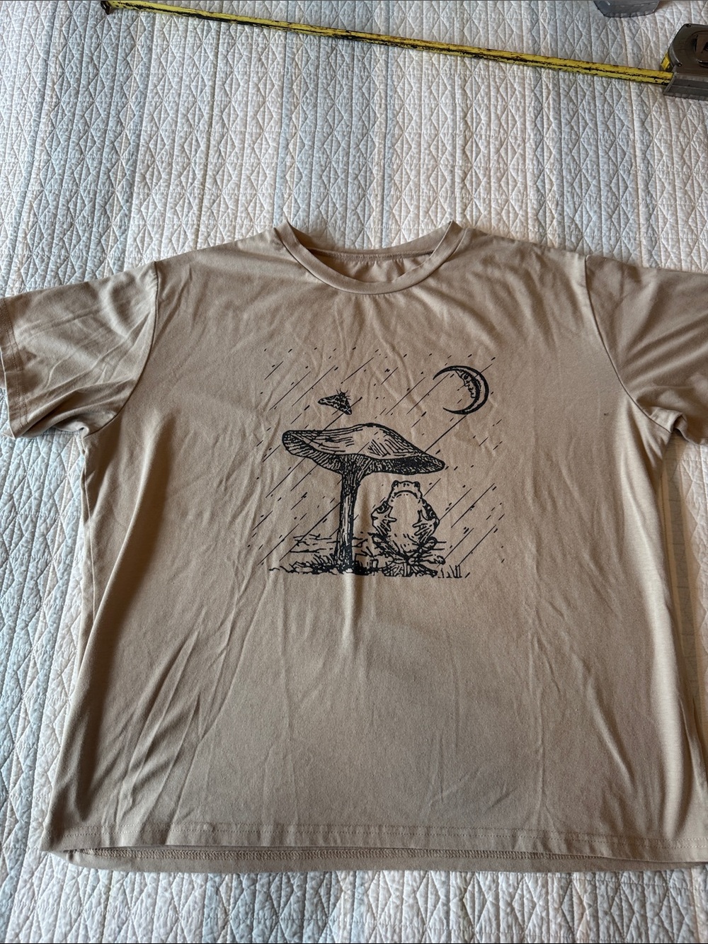 Men's Tan Graphic Mushroom T-Shirt